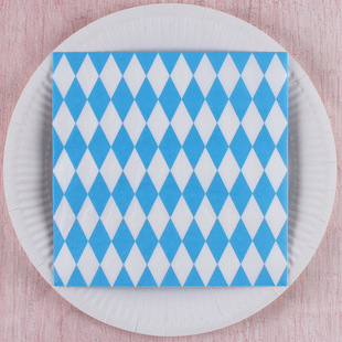 Munich Beer Festival Blue Diamond Printed Napkin Hotel Restaurant Tissue Spot Wholesale Party Tissue