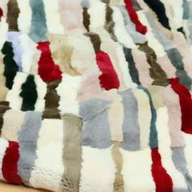 ♔真獭兔毛拼皮褥子皮毛一体的皮草衣服面料保暖柔软顺滑几乎无浮