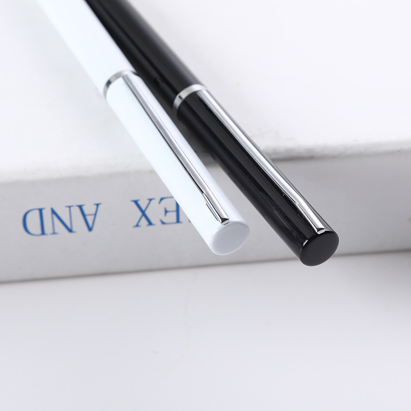 En stock bolígrafo de hotel pluma fina pluma de firma de metal regalo de negocios letras Logotipo de alta gama de publicidad pluma de metal