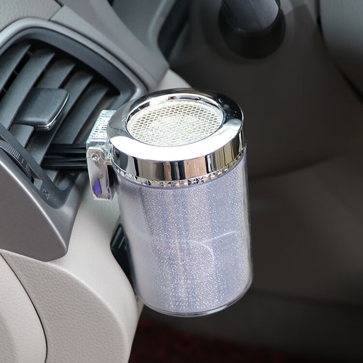 Car-mounted ashtray, high-temperature resistant, colorful, multifunctional, creative, hanging type, air vent ashtray with LED light for the car interior