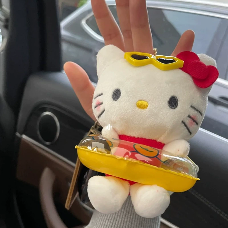 Hello Kitty, надувной круг для плавания, брендированный милый подвесной талисман, мультяшная кукла, брелок для учащихся начальной школы, котик