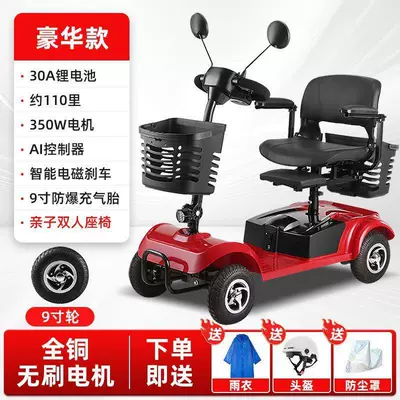 Scooter for Disabled People, Qatlanan elektrik velosipedlər - hot-selling-z-lithium-battery-30a-battery-life-about-60-kilometers-all-copper-brushless-motor-9inch-explosion-proof-off-road-tires-mother-and-child-seat-awning