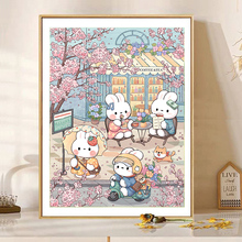 新品樱花兔十字绣2025年新款线绣客厅感小件玄关卧室手工刺绣