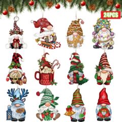 クリスマス ドワーフ デコレーション 24 個 木製オーナメント クリスマス クイック 楽しい かわいい ドワーフ ハンギング オーナメント