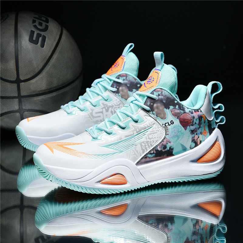 Slam dunk master animation hand-painted graffiti leather basketball shoes men and women students fashion tide big children's sports shoes wholesale