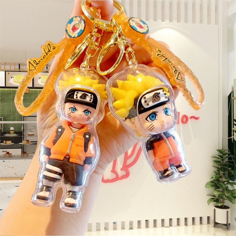 Naruto Cartoon Keychain School Bag Keychain Pendant Key Ring Anime Doll Machine Blind Box Gift
