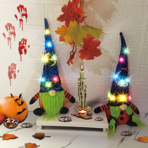 Cross-border new Halloween glowing party props ghost festival fabric lighting children's day faceless doll decoration display