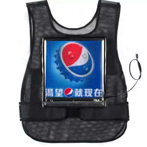柔性可穿戴led显示屏屏幕马甲流动屏幕广告马甲轻便