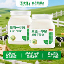 今时代草原一小桶奶皮子酸奶厂家直发420g2桶学生奶营养酸牛奶