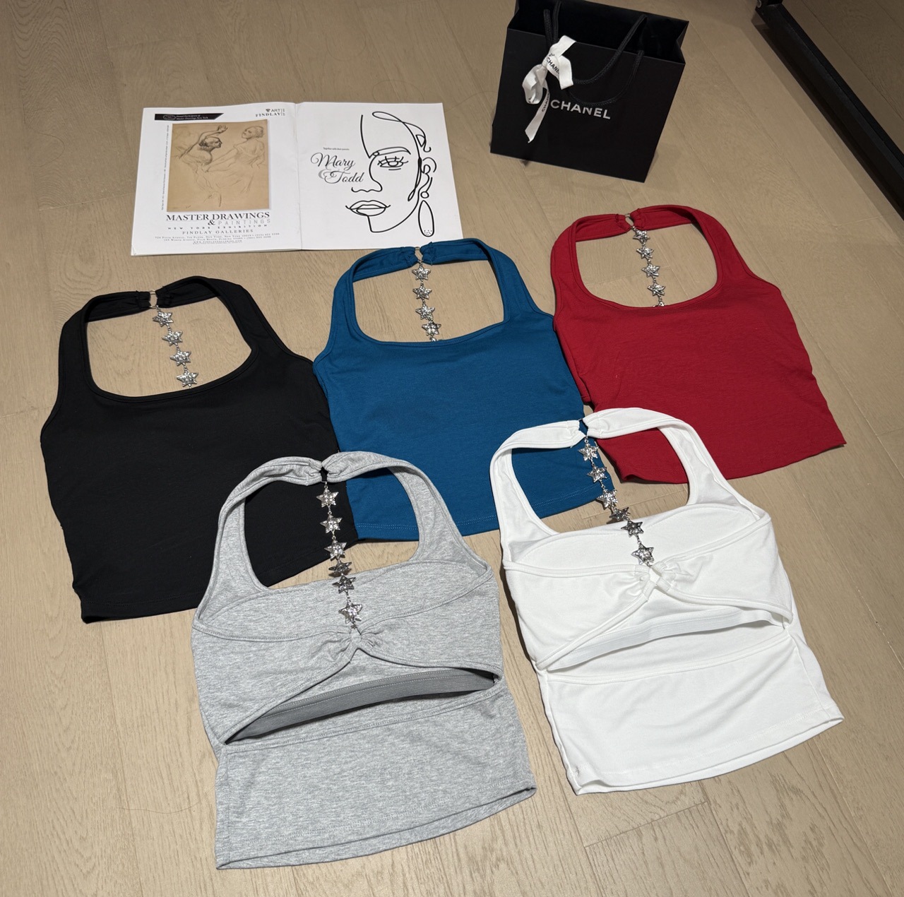 Pure Desire Hot Girl Chain Backless Beautiful Back Halter Camisole Women's Breast Pad Slim Fit Navel Exposed Design Top