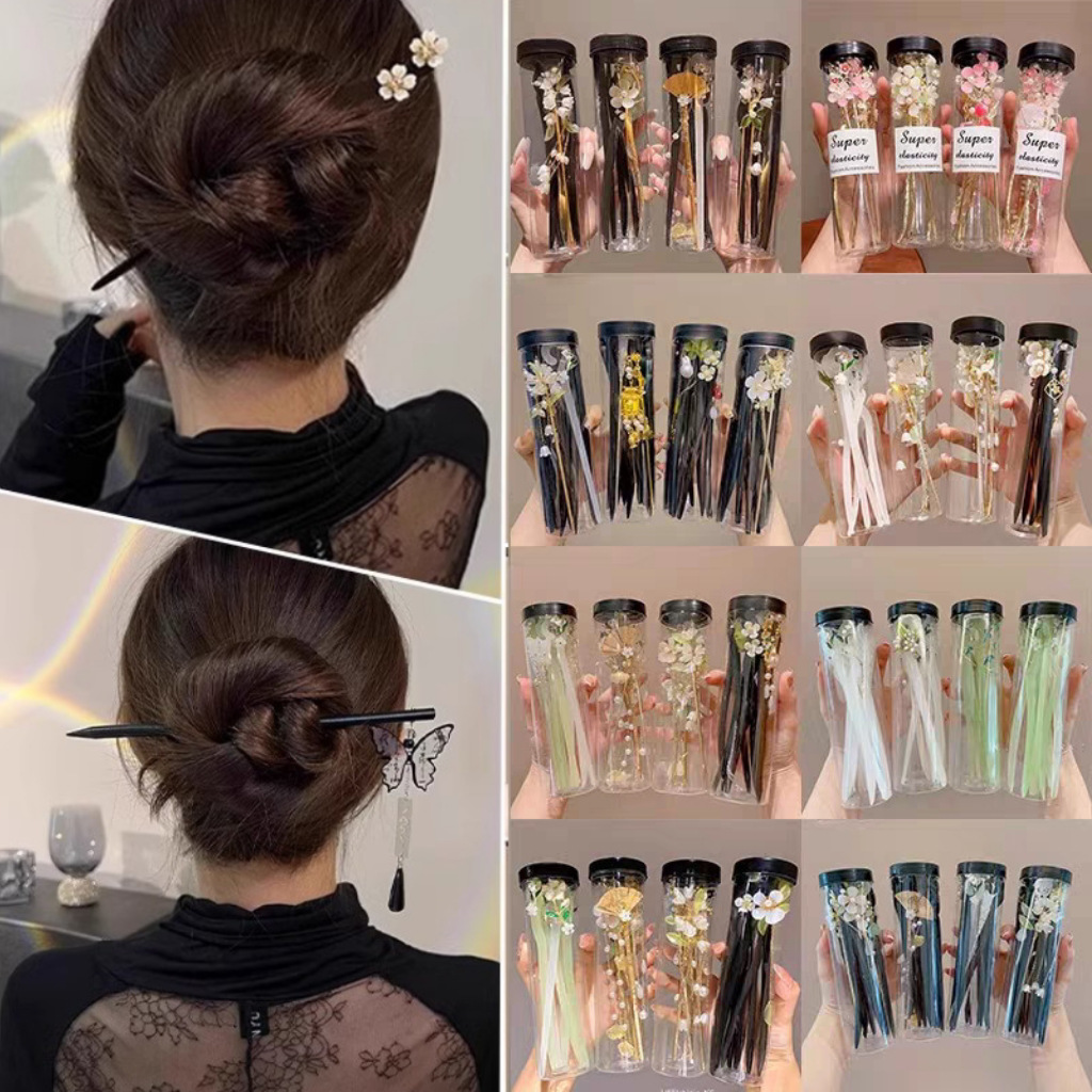 Estilo antiguo hanfu accesorios para el cabello Cabeza trasera updo horquilla para el cabello estilo chino chica paso sacudir tocado borla horquilla para el cabello accesorios para el cabello al por mayor