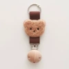 Jiao Caocai (with hole wooden cap) flat coffee color bears