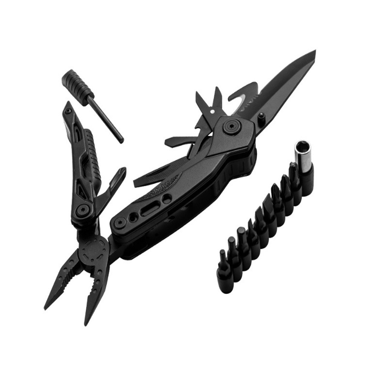 新款现货多功能户外求生工具组合型打火石口哨钳子升级款野营刀钳