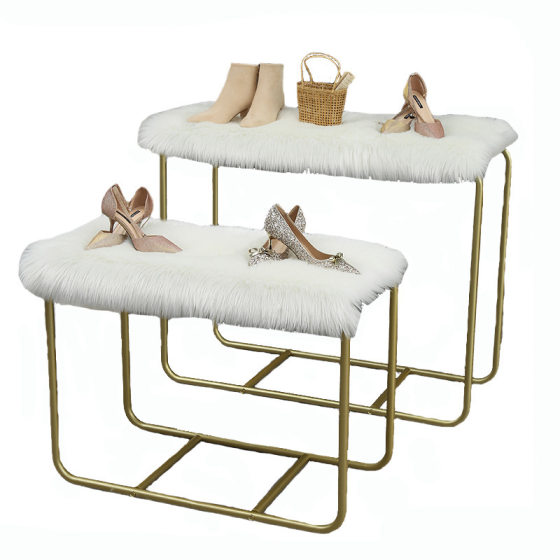 White wool blanket plush carpet Shelf booth clothing store window decoration wool-like counter wool mat