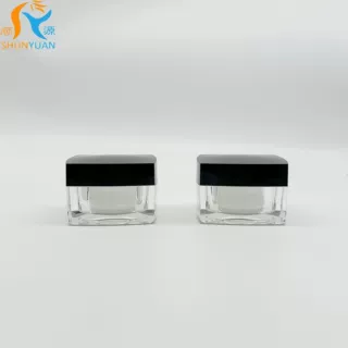 【50g黑色四方瓶】亚克力膏霜瓶分装瓶彩妆包材 装护肤品的空瓶子