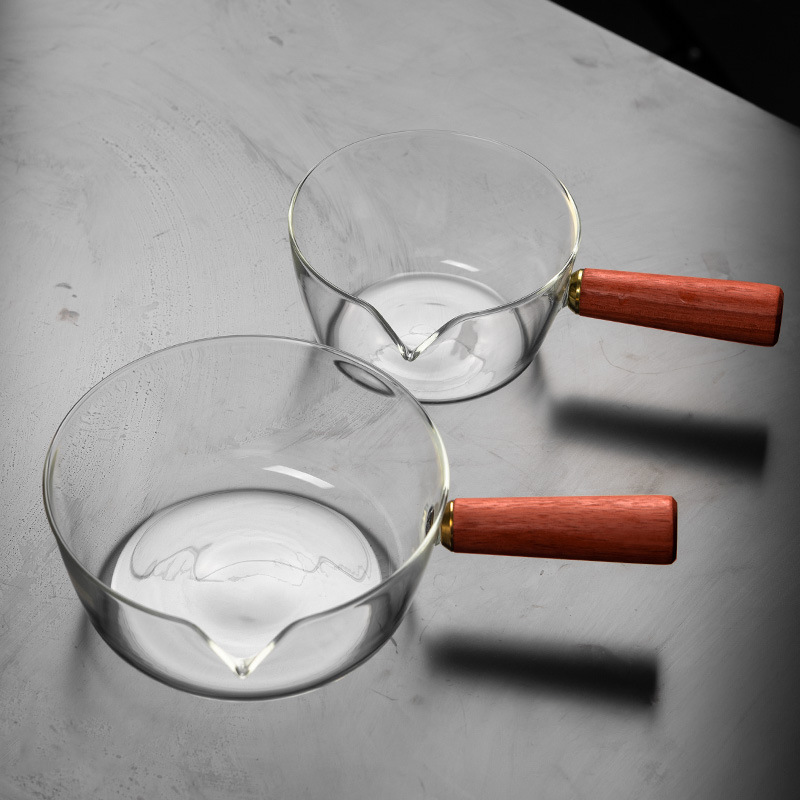 Panas de vidrio para desayuno casero leche queso italiano sopa con mango de madera para horno de cerámica eléctrica de fuego abierto panela de alimentos complementarios transfronterizos