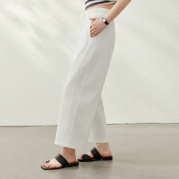 повседневные и удобные прямые широкие брюки универсального облегающего кроя] Тонкая и красивая женская одежда больших размеров для полных мм 2025, новый летний стиль