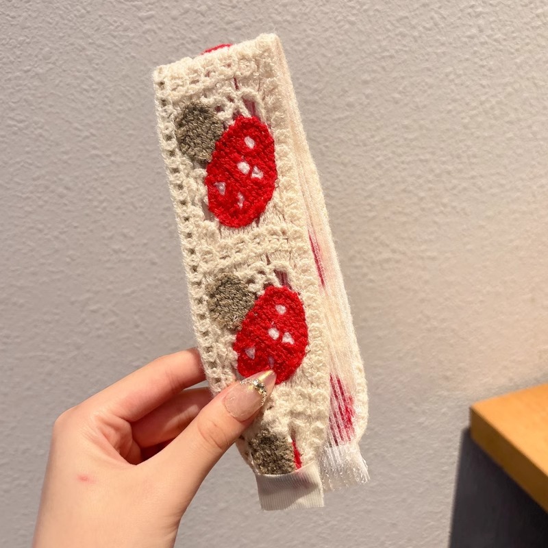 Flor francesa de punto velcro cinta de cabello para adultos fresa de cabello acabado artefacto de la niña cabello fija banda de cabello tocado