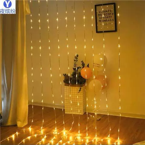 Светодиодный водопад, лампа с проточной водой, интернет-знаменитость, ремонт комнаты, занавеска для спальни, фоновая композиция, весенний фестиваль, красочная световая гирлянда, звездное небо