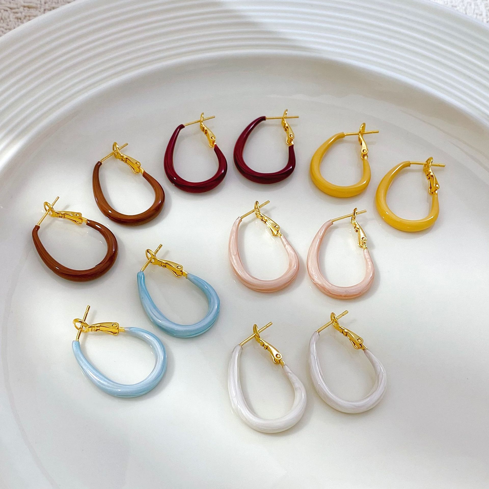 Copper fashionable enamel drop-shaped
