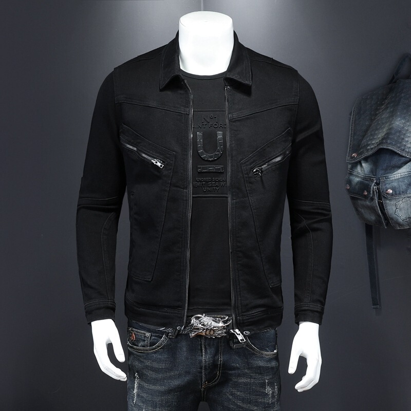 Physical store trendy black zipper denim motorcycle clothing Harley motorcycle stretch jeans multi-zipper H0886 Physical store trendy black zipper denim motorcycle clothing Harley motorcycle stretch jeans multi-zipper H0886