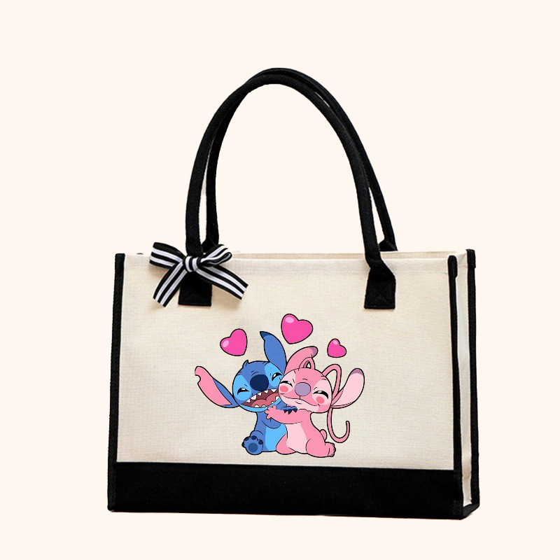 Bolso Tote con estampado de patrón Stitzi de moda en contraste transfronterizo Bolso de hombro doble en blanco y negro de gran capacidad Arte de alta gama