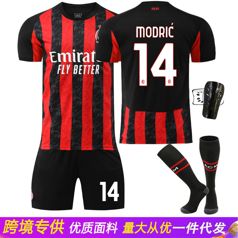 2526Ac Milan Home No. 10 Leio Jersey 14 Modulich 11 Eevee 19 Teo Football Uniform Suit for Men 2526Ac Milan Home No. 10 Leio Jersey 14 Modulich 11 Eevee 19 Teo Football Uniform Suit for Men
