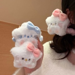 新款蝴蝶结毛绒星星Kitty发圈玩偶公仔大肠发圈学生可爱头绳发饰