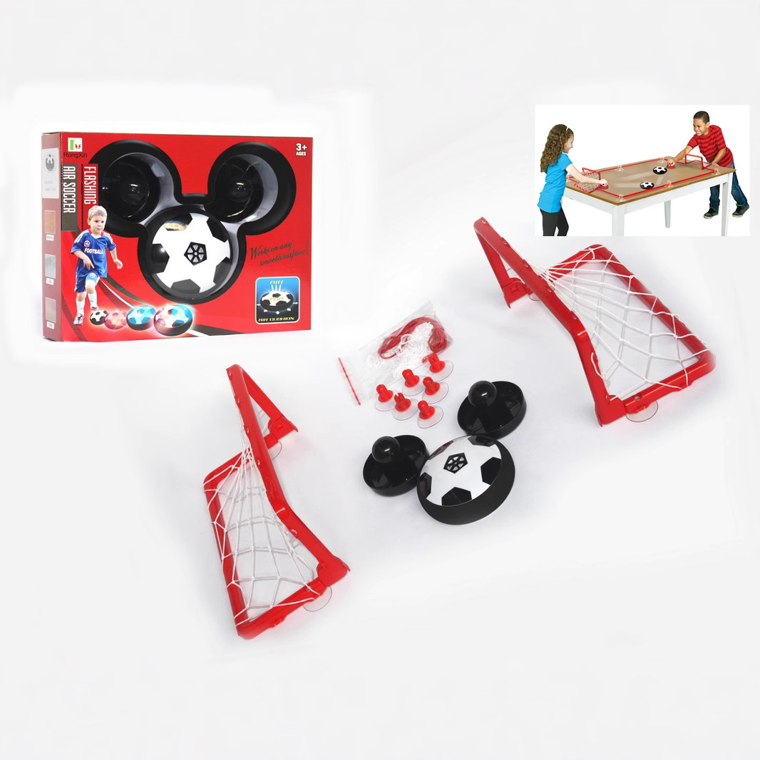 Mesa infantil eléctrico suspendido cojín de aire fútbol juguete padre-hijo batalla escritorio DIY juego de fútbol