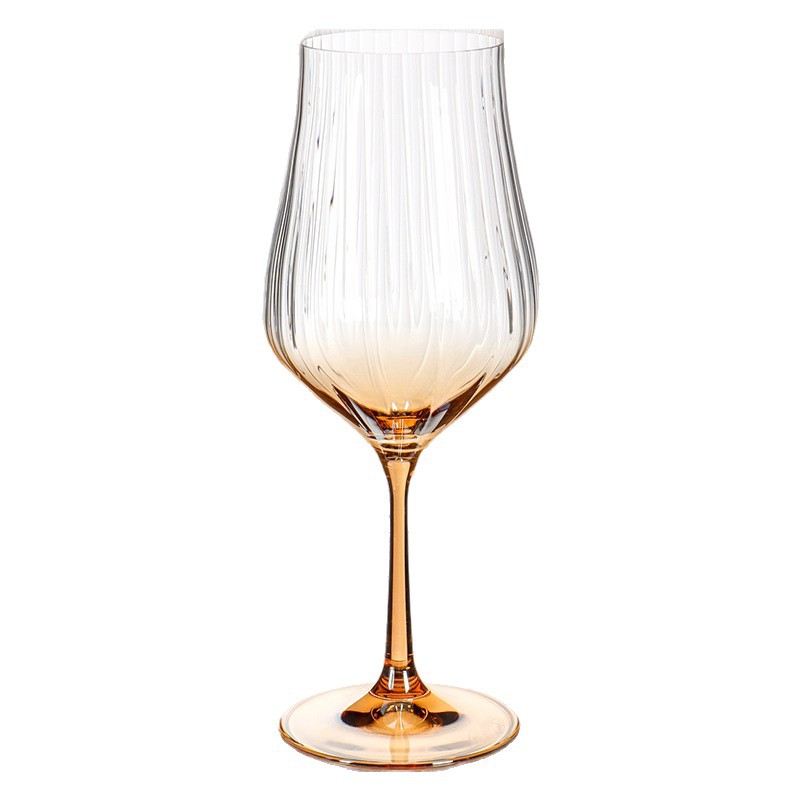 Vaso de cristal sin plomo importado de la República Checa, taza de pie alto vertical, simple nórdica, simple tulipán, vino tinto, agua doméstica image 6