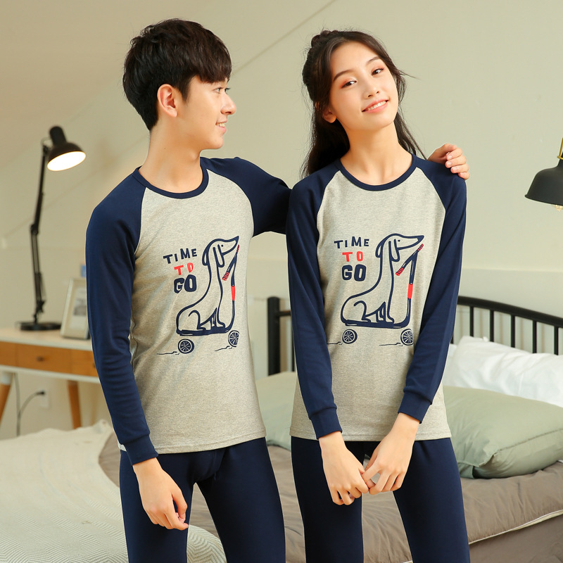 cuhk children's cotton thermal underwear suit youth autumn clothes autumn pants pajamas student school uniforms home clothes