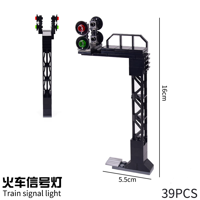 Bloques de construcción de tren de la ciudad Tren de la vía recta carril curvo carril Tenedor carril suave piezas de montaje Juguetes