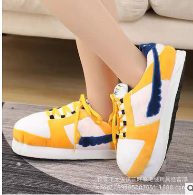 Tiktok mismo estilo parodia zapatos de grasa Coco pareja Zapatillas de algodón volver al futuro casa piso Kang hebilla 1 zapatos de algodón