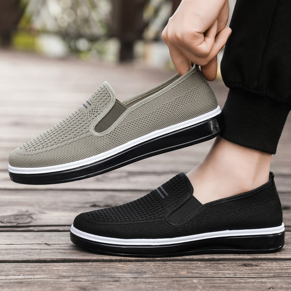 Zapatos de tela transpirables de verano con suela suave de malla transpirable zapatos casuales ligeros con suela suave zapatos de trabajo cómodos para hombres al por mayor image 4