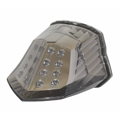 Suitable for Yamaha XJ6 FZ6R modified motorcycle LED rear tail light brake light turn signal assembly integrated (Motorcycle tail) - smoky-black