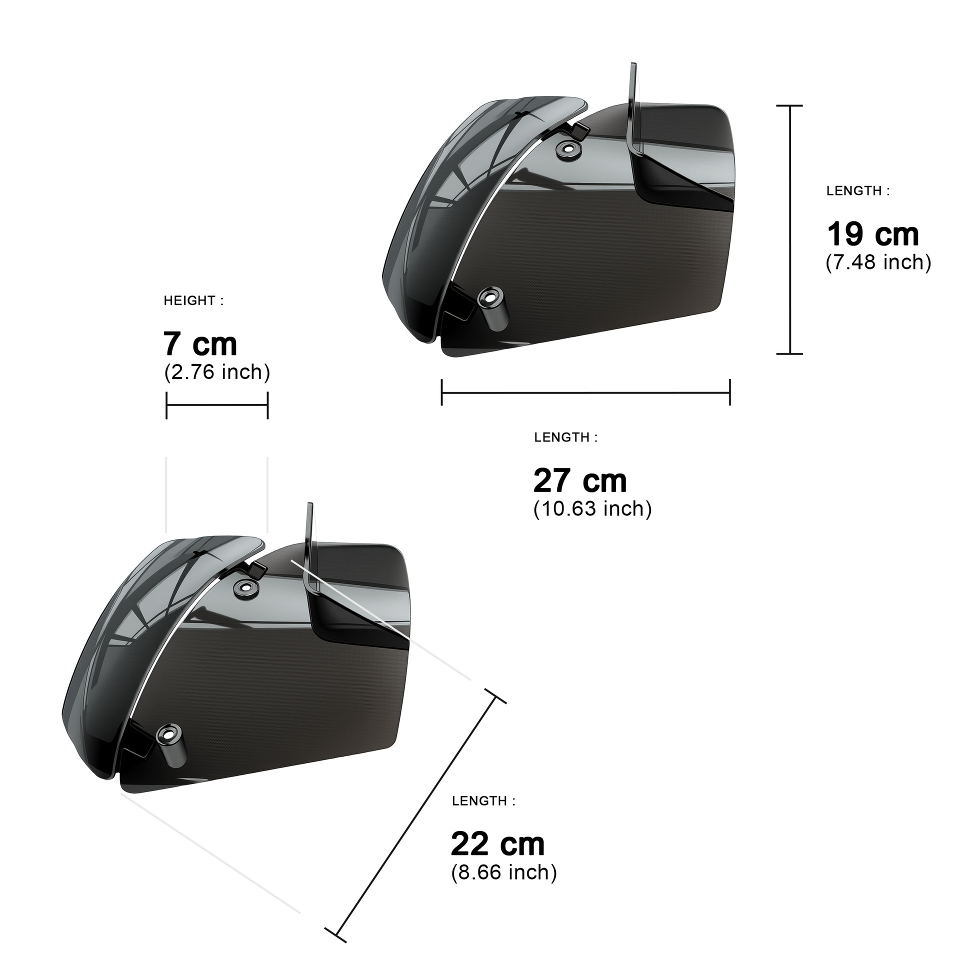 Motorcycle Spoiler Cover Suitable for Harley 23.6-26 Road Gliding Side Wing Spoiler, Pc Material, Multiple Colors Available
