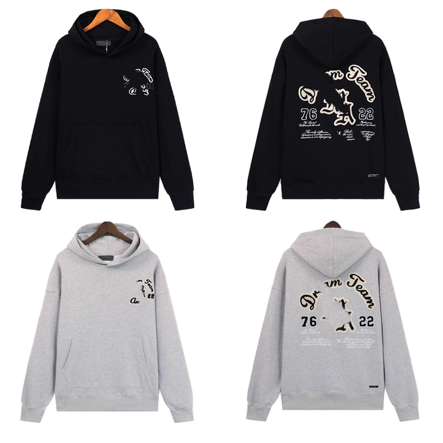 Трансграничный американский повседневный свитер AMIRI буквенная вышивка патч осень новая тенденция мужской свободный толстовка с капюшоном