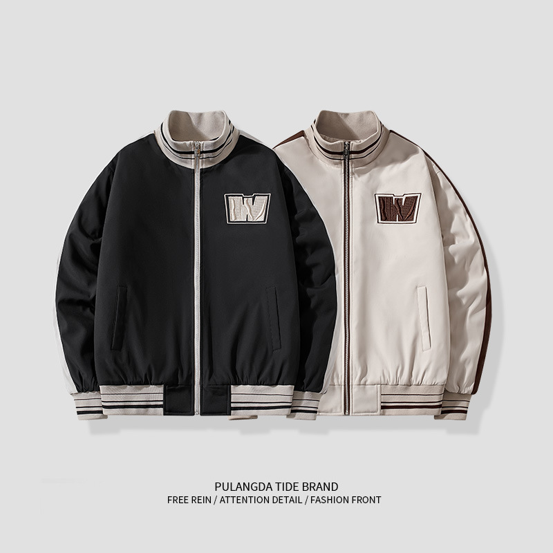 Nuevo invierno hombre chaqueta de béisbol de cuello vertical chaqueta de algodón de moda casual estilo americano guapo chaqueta superior hombre