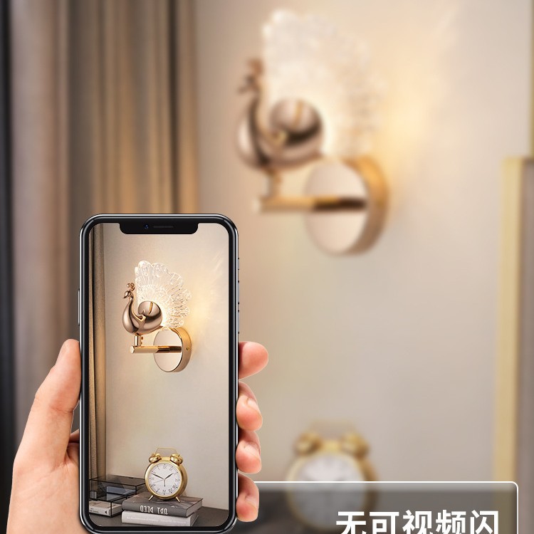 lámpara de pared simple y ligera estilo de apartamento moderno hotel 2023 decoración Phoenix cabecera pasillo nueva lámpara de pared lujosa única