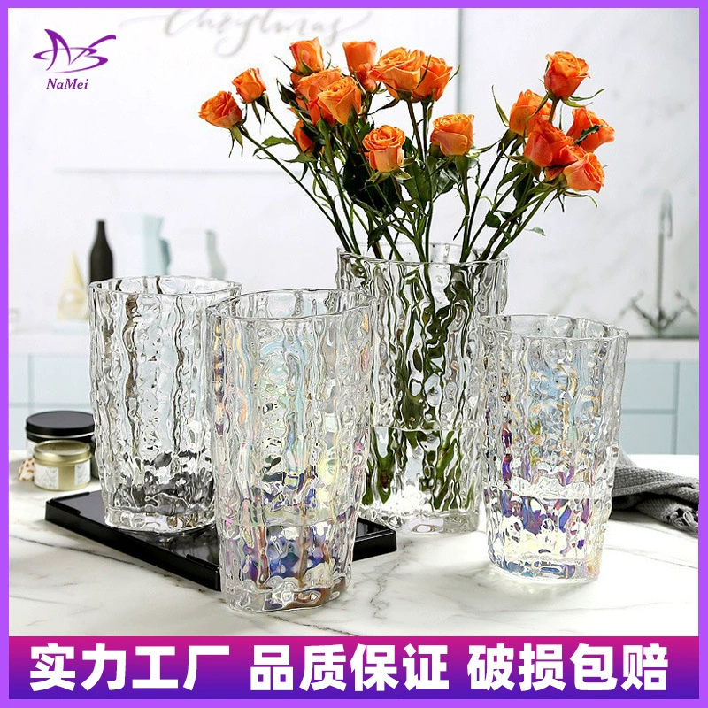 Трансграничное поколение скандинавских ромбовидных ледниковых стеклянных ваз с гидропонной цветочной аранжеткой для гостиной украшения высокого класса хрустальная бутылка