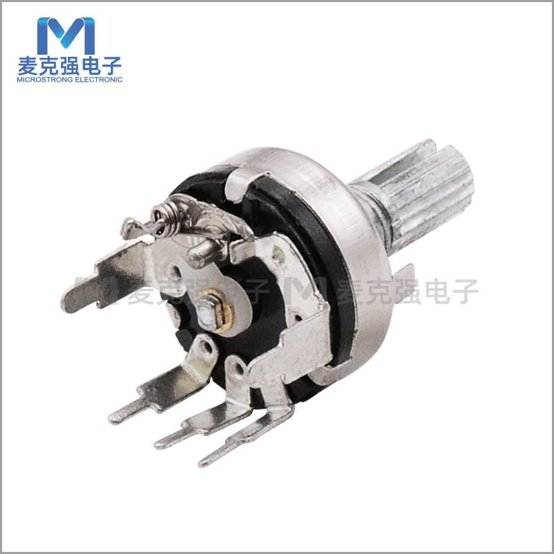 17mm弯脚带开关电位器RV17-K4 250K B250K柄高(含螺纹)15mm旋转式