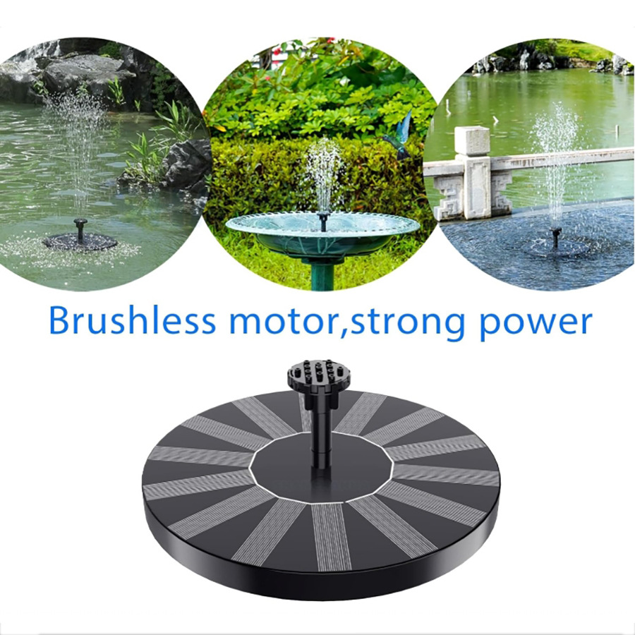 太阳能户外水池漂浮喷泉泵鸟浴澡盆增氧小型家用水缸喷水器水泵