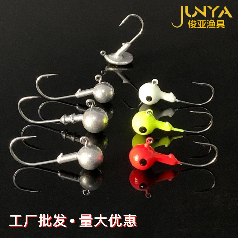 50 Pieces in a Pack of Lead Head Hooks, Colorfuled Lead Head Hooks, Sky Hooks, Fishing Gear, Luya Bait Fish Hooks, Original Colorful Yellow Luminous Red