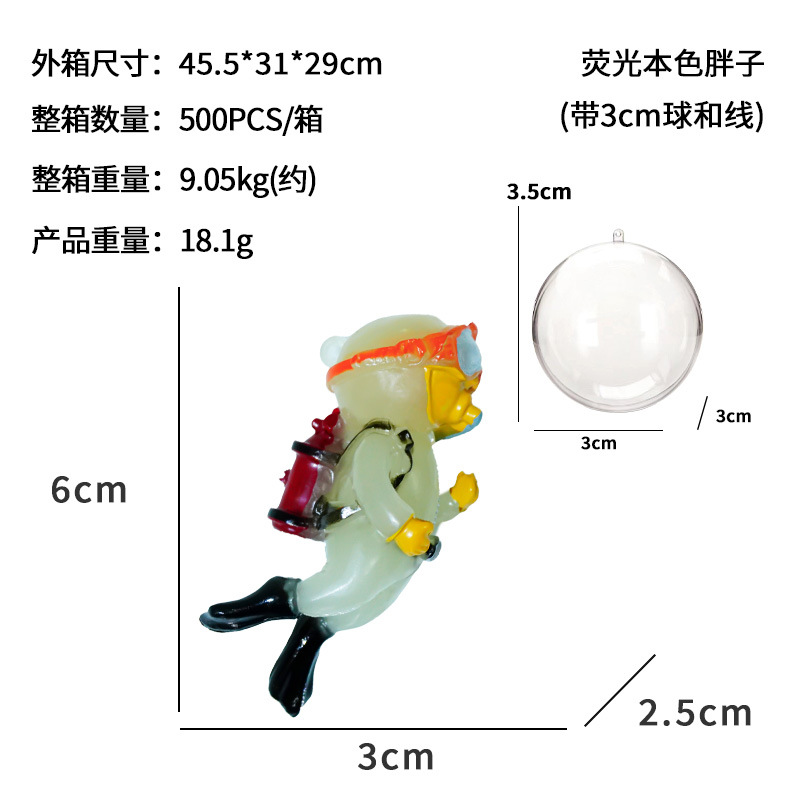 Nuevo adorno decorativo para acuarios de peces, con forma de cámara flotante verde, de color azul fluorescente, ideal para decoración de peceras.