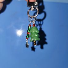 Christmas 创意手工包包挂饰 diy可爱圣诞树串珠钥匙扣手机链礼品