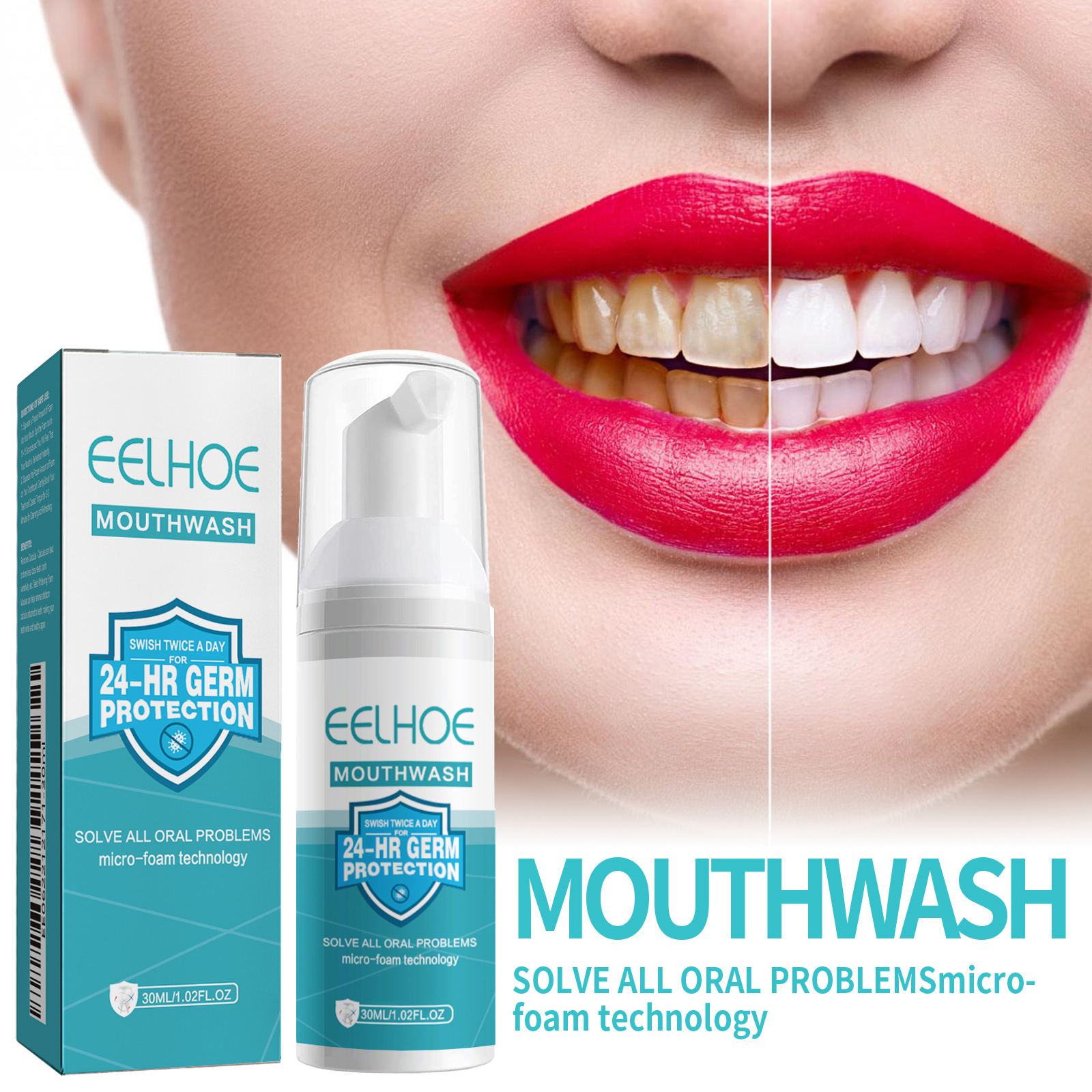 Eelhoe cleansing mousse pressed to clean the teeth yellow teeth