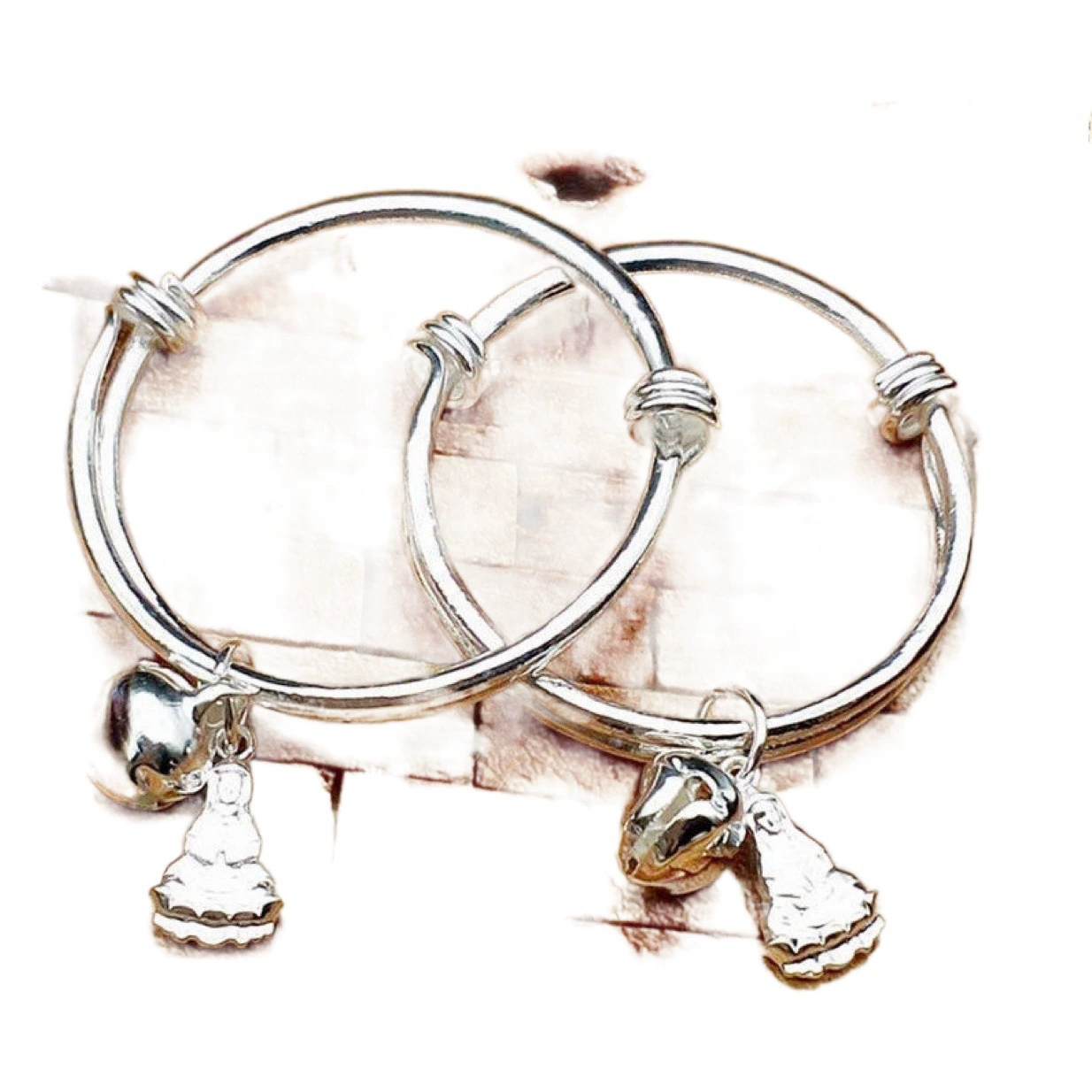 Глянцевый детский браслет с высокой имитацией колокольчика, детский серебряный браслет, детский золотой браслет, детский браслет Push-Pull