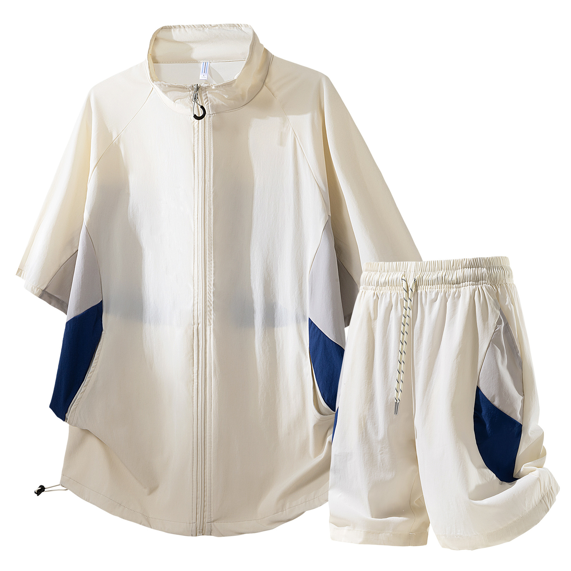 Summer men's trendy loose-fitting cool short-sleeved t-shirt and shorts casual sportswear outfit set