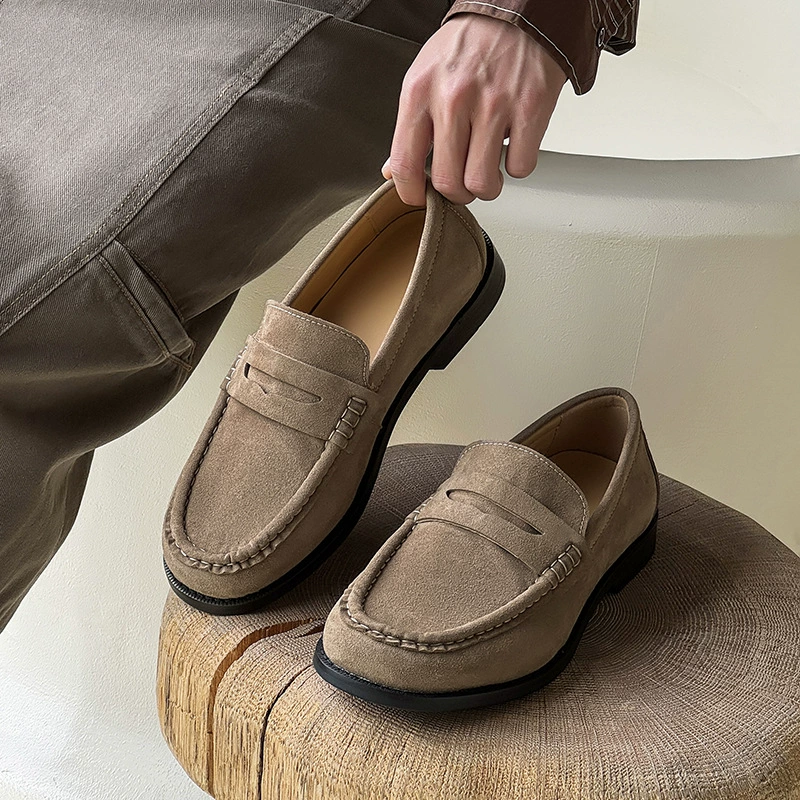 Атмосферная основа мягкая подошва старых денег ветра Lefu туфли один педаль ленивые туфли на работе, нишевые повседневные дикие кожаные туфли