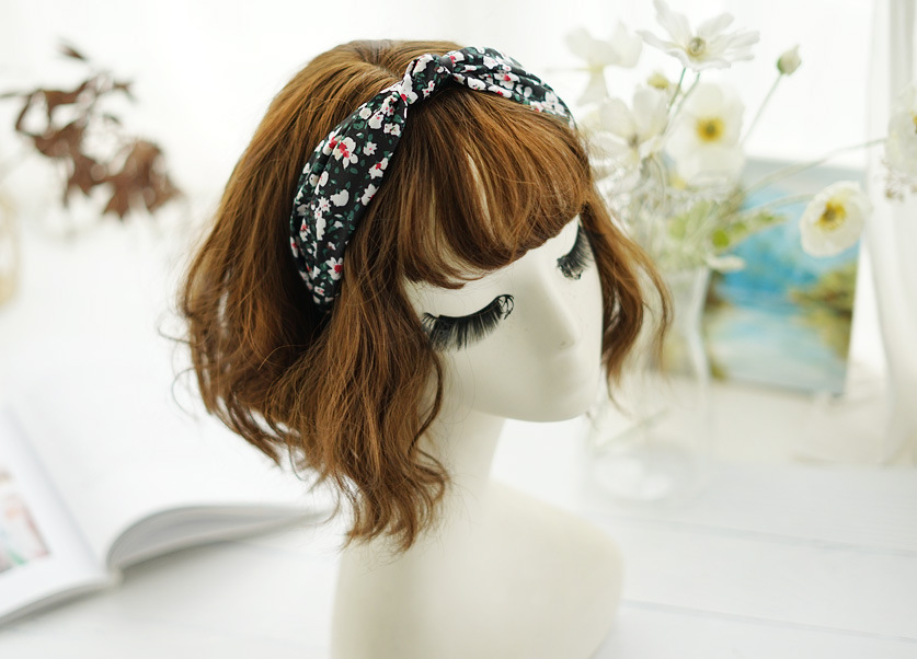 Retro Zephyr Knotted Hair Hoop Korean Style Printed Satin Fabric Headband Korean Style Face Washing Knotted Headband Head Buckle display picture 4